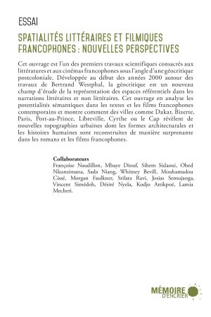 Spatialités littéraires et filmiques francophones - Couverture arrière