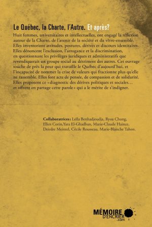 Le Québec, la Charte, l'Autre Et après? - Couverture arrière
