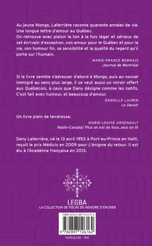 Tout ce qu'on ne te dira pas, Mongo (format poche) - Couverture arrière