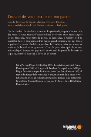 J'essaie de vous parler de ma patrie - Couverture arrière