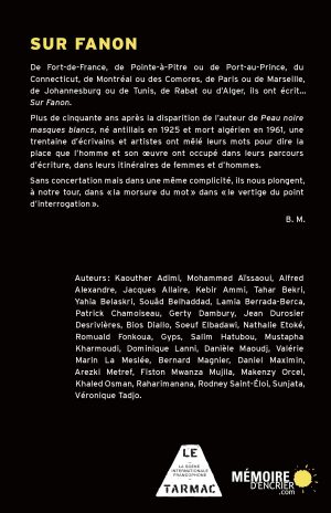 Sur Fanon - Couverture arrière